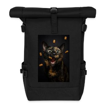 Leckerli-Angriffsmodus: Aktiviert! - Rolltop Rucksack - Schwarz - Vorne