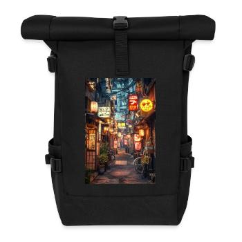 Nuit de Tokyo Lueur - Sac à dos roll top - noir - Devant