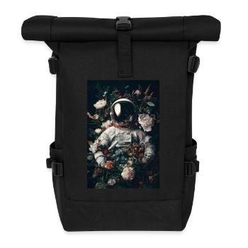 Astronaut in Bloom - Roll Top Backpack - black - Front