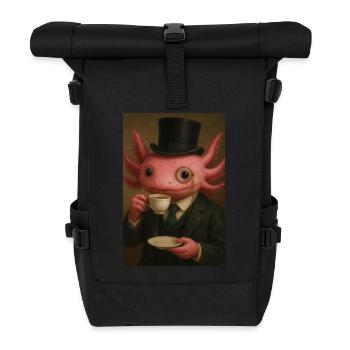 Gentleman Axolotl Tea Time - Roll Top Backpack - black - Front