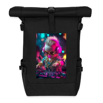 DJ Baby Droppin' Beats - Rolltop Rucksack - Schwarz - Vorne