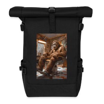 Sasquatch at the Barber Shop - Roll Top Backpack - black - Front