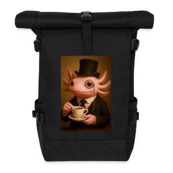 Axolotl pimpant au café - Sac à dos roll top - noir - Devant