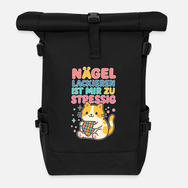 Painting nails is too stressful for me - Roll Top Backpack - black