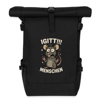 Yuck, People, I Hate People, Sarcasm, Irony - Roll Top Backpack - black - Front