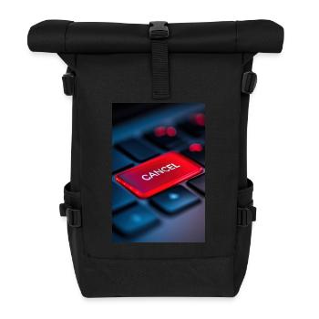 Rot Abbrechen-Tasten-Highlight - Rolltop Rucksack - Schwarz - Vorne