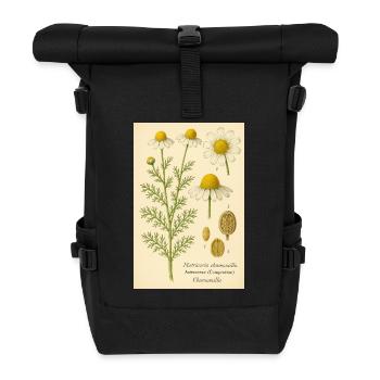 Vintage Chamomile Botanical Art - Roll Top Backpack - black - Front