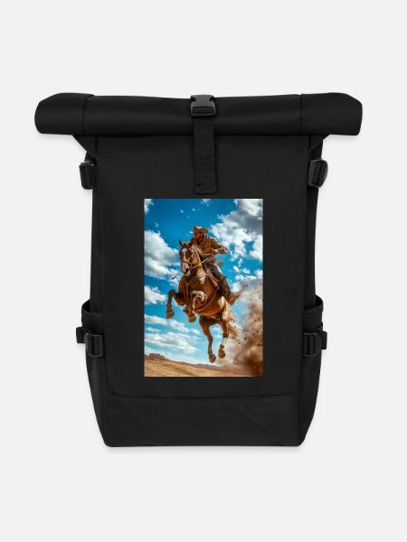 Epischer Cowboy-Sprung - Rolltop Rucksack - Schwarz