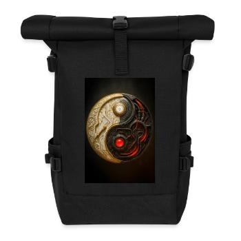 Cyber Yin Yang Balance - Roll Top Backpack - black - Front