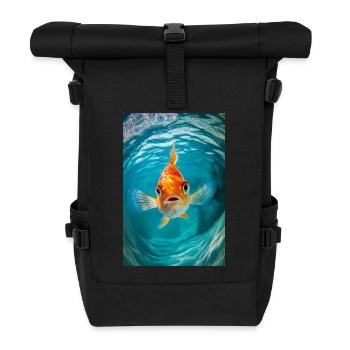 Curious Goldfish Stare - Roll Top Backpack - black - Front