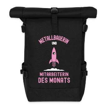 Metallbauerin Mitarbeiterin des Monats Metallbau - Rolltop Rucksack - Schwarz - Vorne