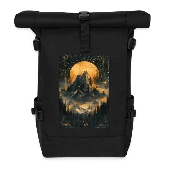 Himmlische Berg-Traumlandschaft - Rolltop Rucksack - Schwarz - Vorne