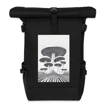 Forêt de champignons optiques - Sac à dos roll top - noir - Devant