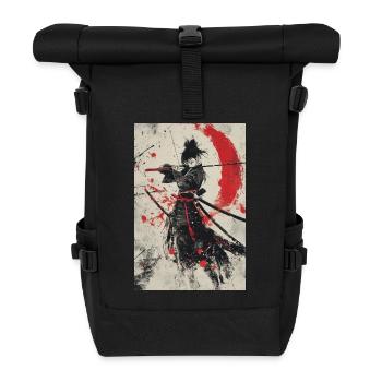 Samurai Spirit in Red and Black - Roll Top Backpack - black - Front