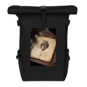 Croquis d’anatomie du cœur - Sac à dos roll top - noir - Devant