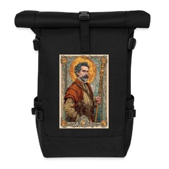 Portrait d’explorateur Steampunk - Sac à dos roll top - noir - Devant