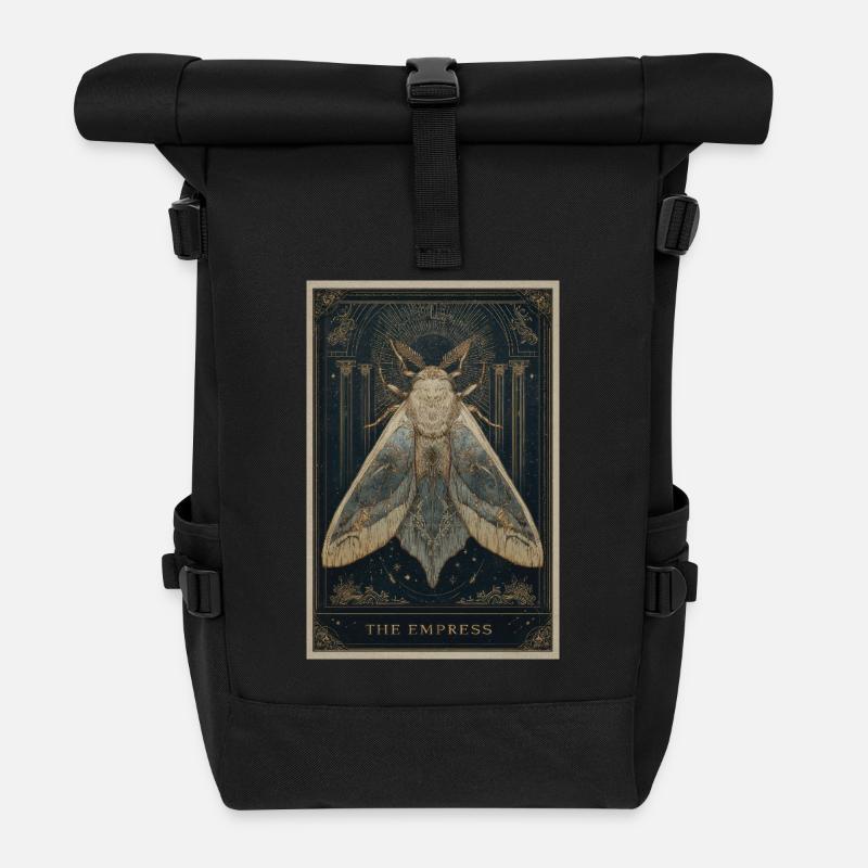 Die Kaiserin Tarotmotte - Rolltop Rucksack - Schwarz
