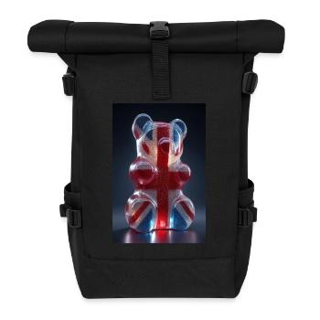 Gummibärchen mit britischer Flagge - Rolltop Rucksack - Schwarz - Vorne
