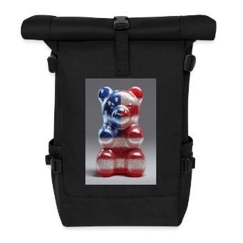 USA Stars & Stripes Gummibärchen - Rolltop Rucksack - Schwarz - Vorne