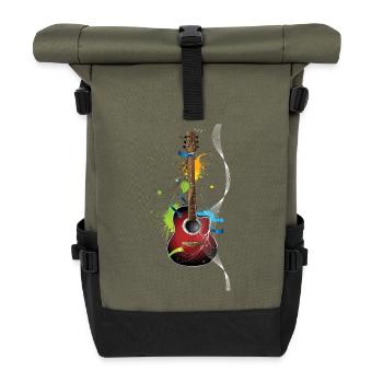 Music GUITAR - Roll Top Backpack - olive/black - Front