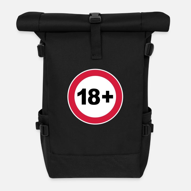 18/18 ans. / 18+ - Sac à dos roll top - noir