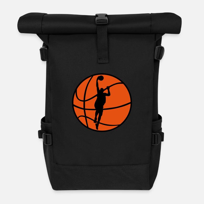 Basketball & Basketball Player - Sac à dos roll top - noir