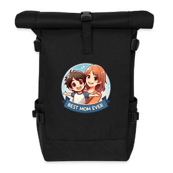 Muttertag - Eine Mutter und ihr Sohn - Rolltop Rucksack - Schwarz - Vorne