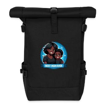Muttertag - Eine Mutter und ihr Sohn - Rolltop Rucksack - Schwarz - Vorne