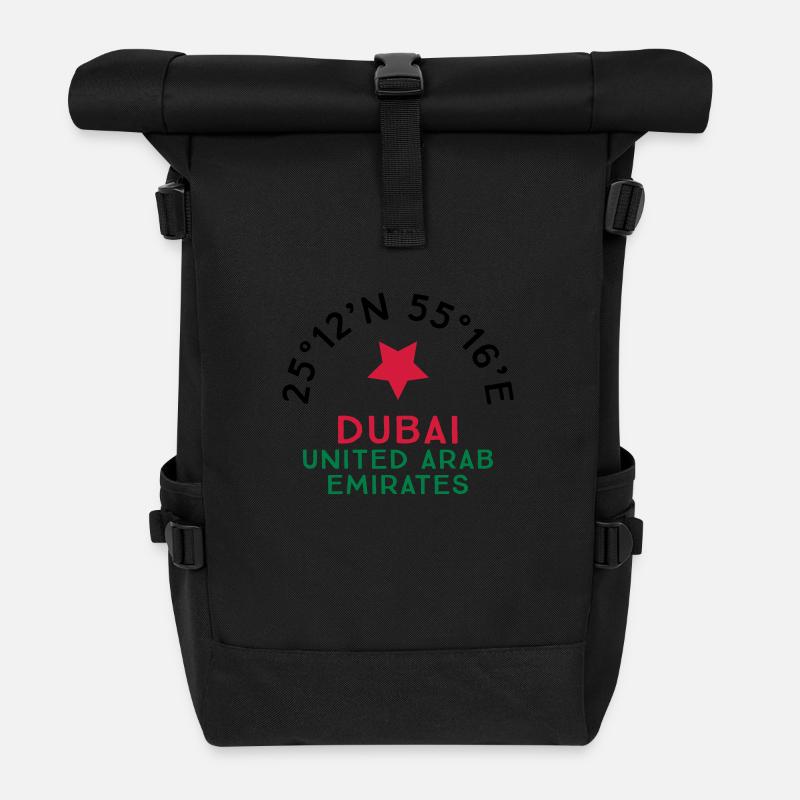 Dubai - Roll Top Backpack - black