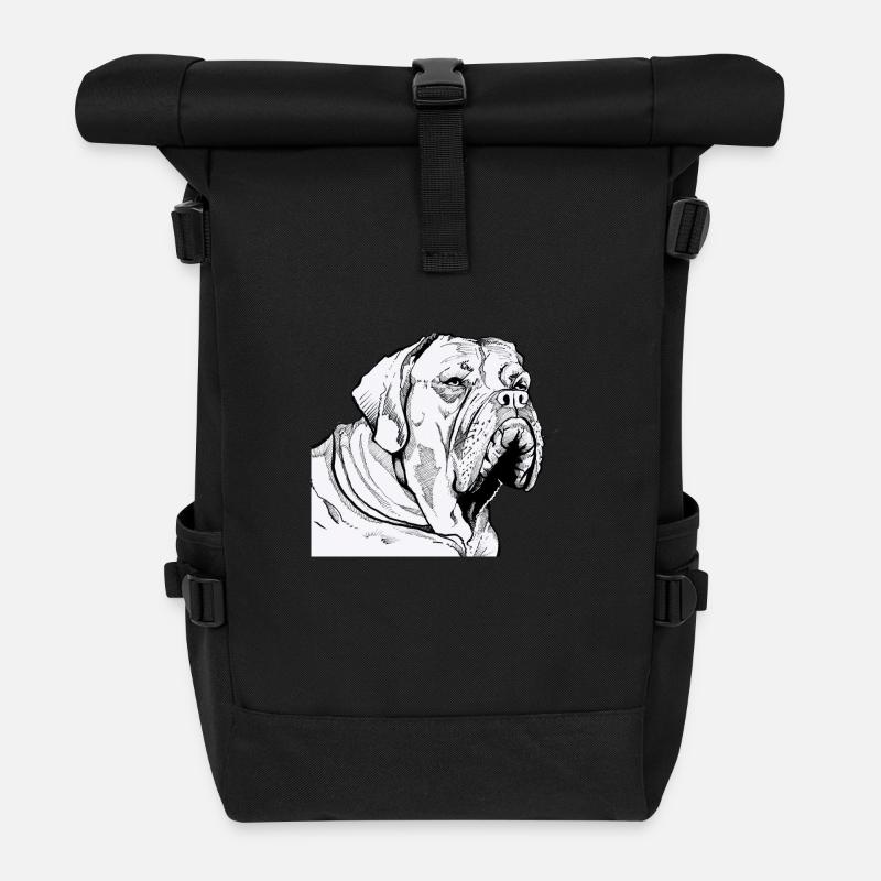 BULDOG Animal Portrait - Rolltop Rucksack - Schwarz