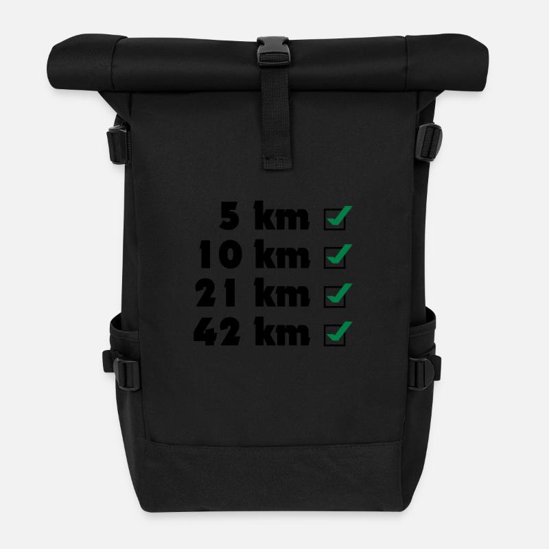 Marathon Checklist - Rolltop Rucksack - Schwarz