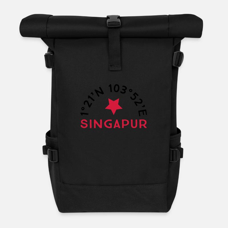 Singapour - Sac à dos roll top - noir