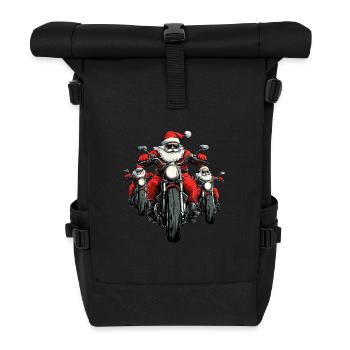 Motorcyclists Christmas - Roll Top Backpack - black - Front