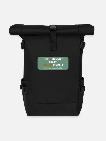 Bunte Vielfalt - Rolltop Rucksack - Schwarz