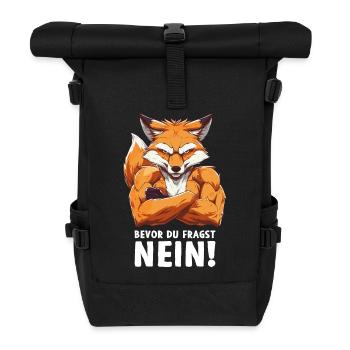 Fuchs Wald Tier Wild Natur Bevor du fragst Nein - Rolltop Rucksack - Schwarz - Vorne
