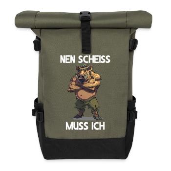 Sanglier je dois sauvager forêt - Sac à dos roll top - olive/noir - Devant