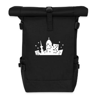 A City Skyline - Roll Top Backpack - black - Front