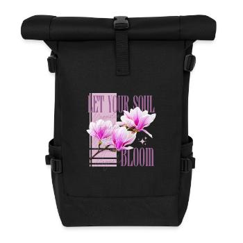 Laisser l’âme s’épanouir - magnolia magnolias - Sac à dos roll top - noir - Devant