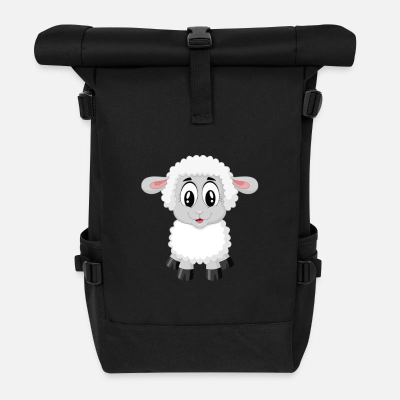 Lamb sweet children - Roll Top Backpack - black