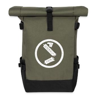 Rayon de symbole Antifa détruit - Sac à dos roll top - olive/noir - Devant