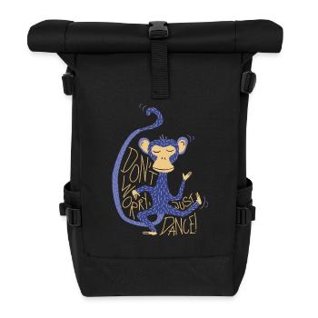 Illustration "Don't worry, just dance!" - Rolltop Rucksack - Schwarz - Vorne