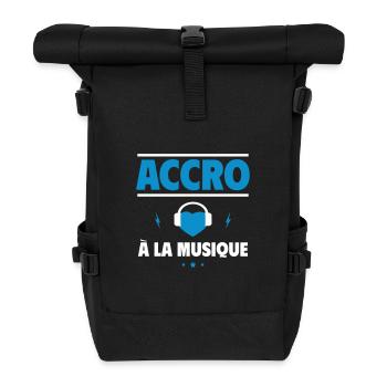 Accro à la musique - Sac à dos roll top - noir - Devant
