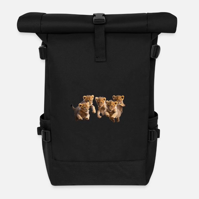 Katzenkinder sind gut drauf - Rolltop Rucksack - Schwarz
