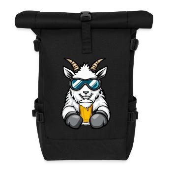 Chèvre de montagne Après-ski Bière Chèvre Bande dessinée - Sac à dos roll top - noir - Devant