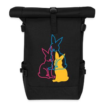 drei Hasen - Rolltop Rucksack - Schwarz - Vorne