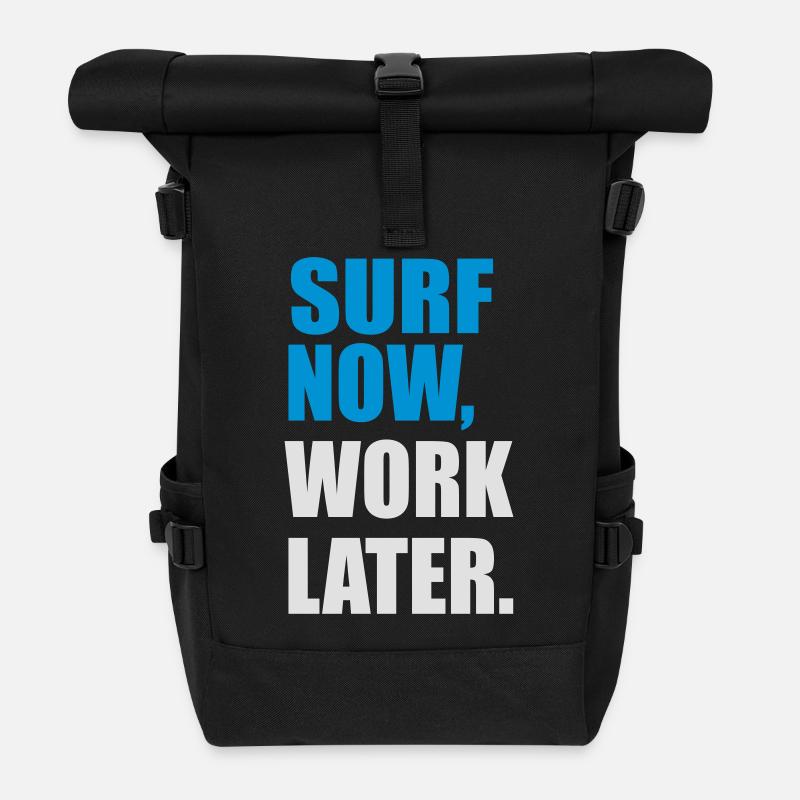 surfen - Rolltop Rucksack - Schwarz