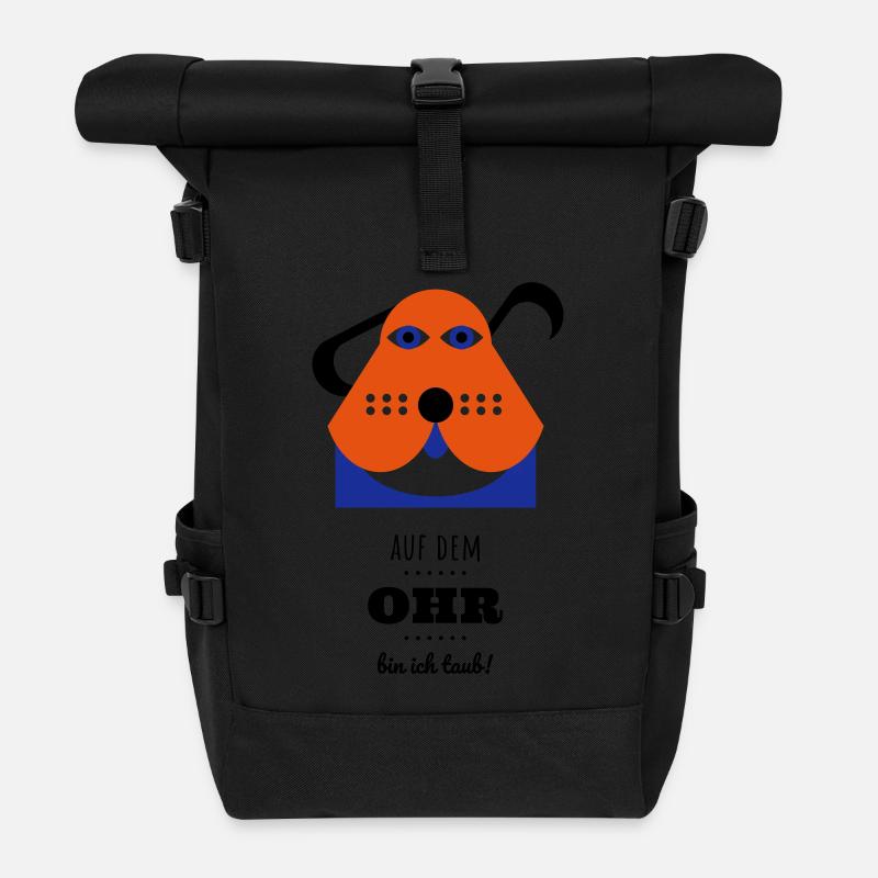 Bernie-hört-nix - Rolltop Rucksack - Schwarz
