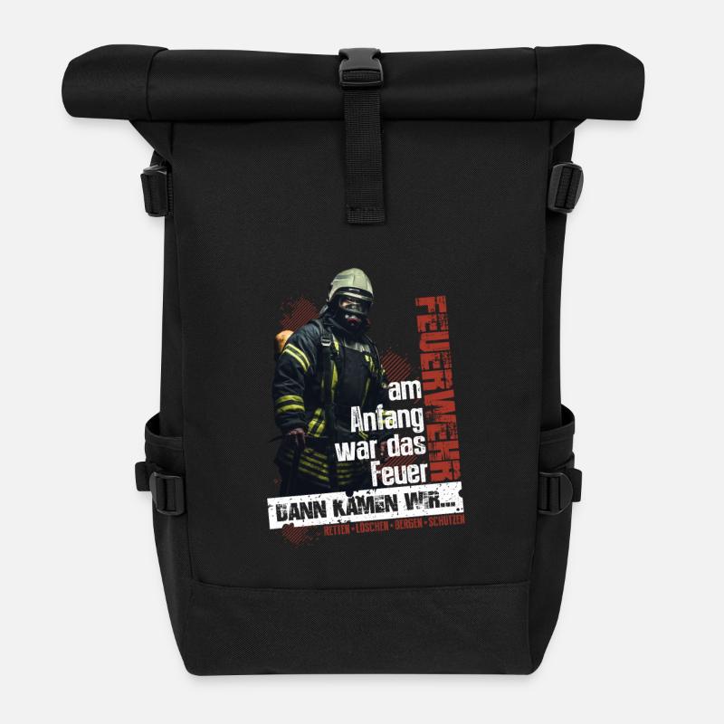 Feuerwehr - Dann kamen wir - Rolltop Rucksack - Schwarz