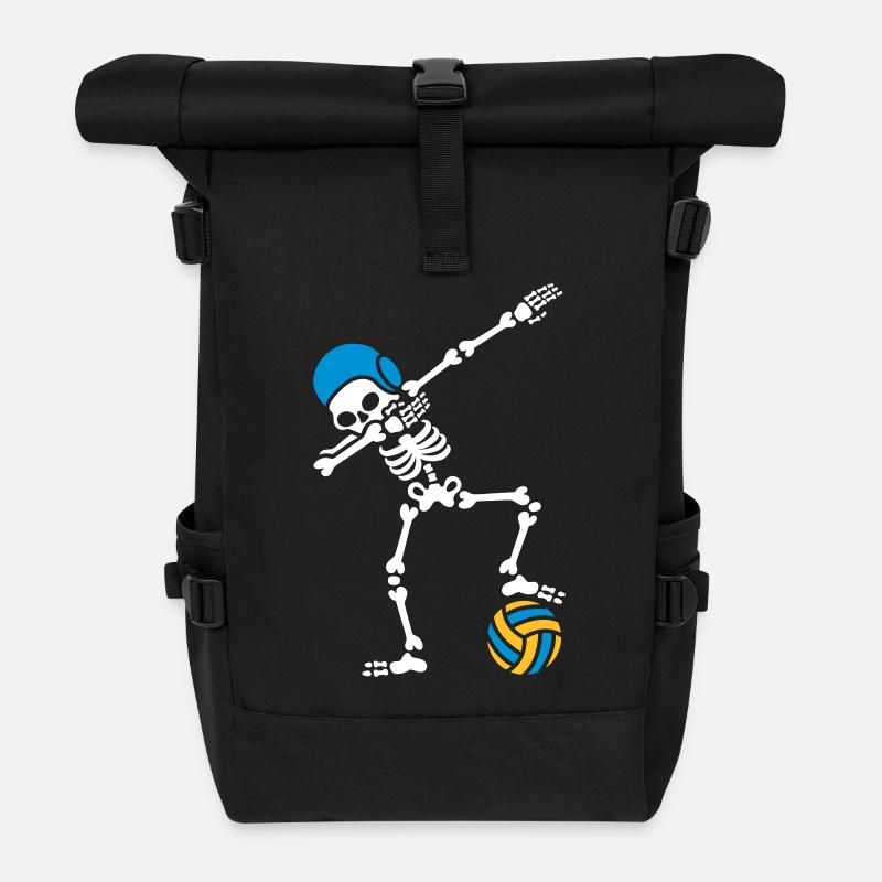DAB DABBING Skelett Wasserball Halloween - Rolltop Rucksack - Schwarz