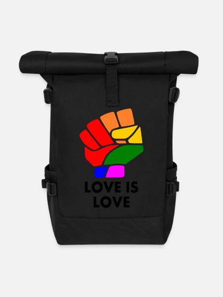 Love is love - Rolltop Rucksack - Schwarz
